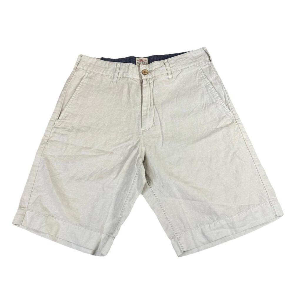 Faherty Khaki Chino All Day Shorts Flat‎ Front Beige Casual Men’s 28 10” Inseam